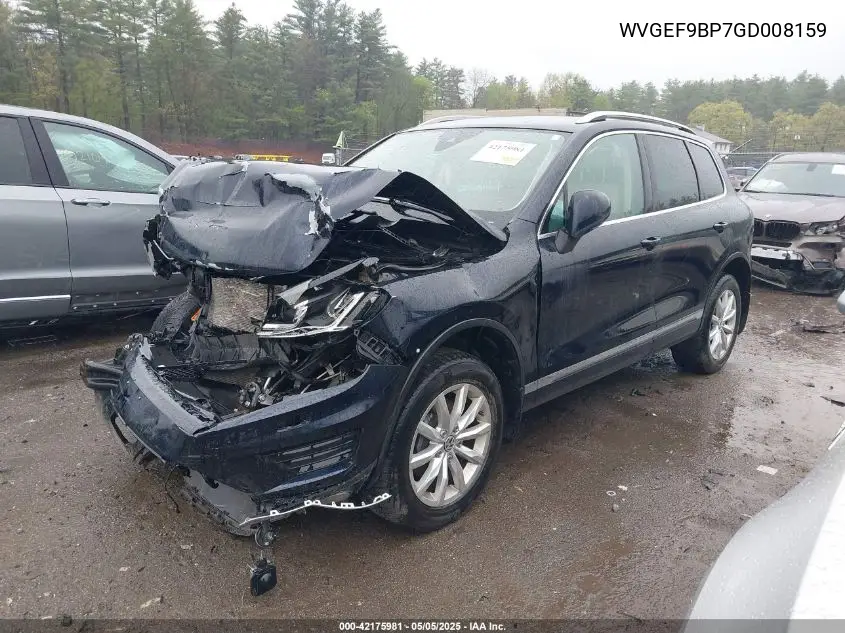 2016 Volkswagen Touareg Vr6 Sport VIN: WVGEF9BP7GD008159 Lot: 42175981