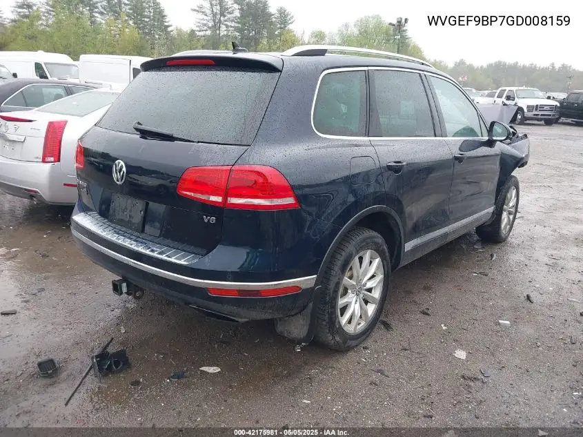 2016 Volkswagen Touareg Vr6 Sport VIN: WVGEF9BP7GD008159 Lot: 42175981