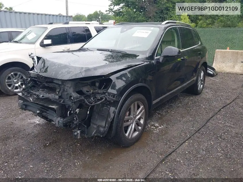 2016 Volkswagen Touareg Vr6 Lux VIN: WVGEF9BP1GD012109 Lot: 42516380