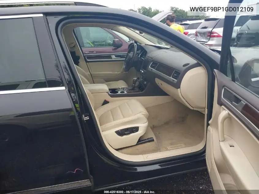 2016 Volkswagen Touareg Vr6 Lux VIN: WVGEF9BP1GD012109 Lot: 42516380