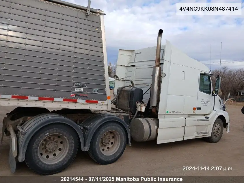 2008 Volvo Vnx VIN: 4V4NC9KK08N487414 Lot: 20214544