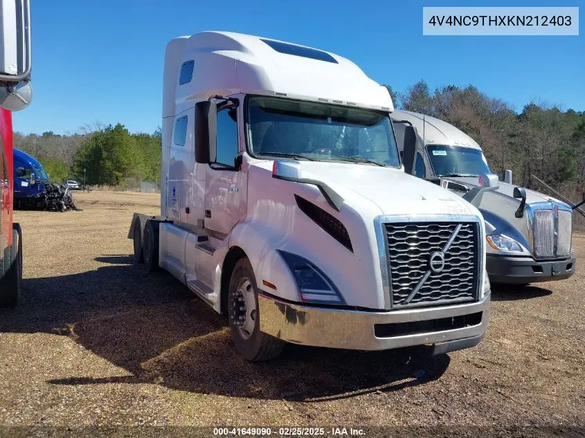 2019 Volvo Vnl *Dot* VIN: 4V4NC9THXKN212403 Lot: 41649090