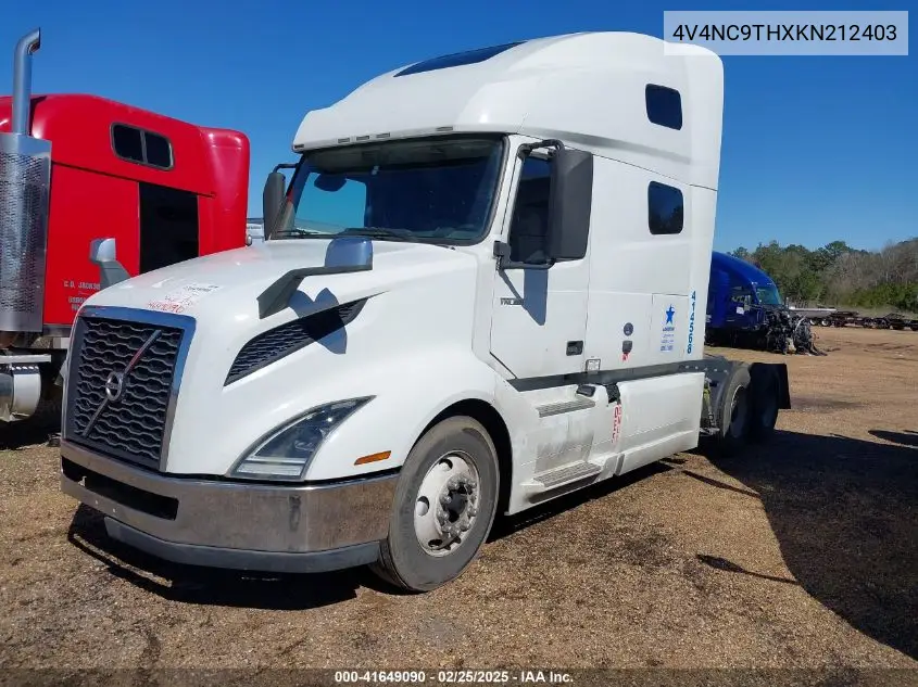 2019 Volvo Vnl *Dot* VIN: 4V4NC9THXKN212403 Lot: 41649090