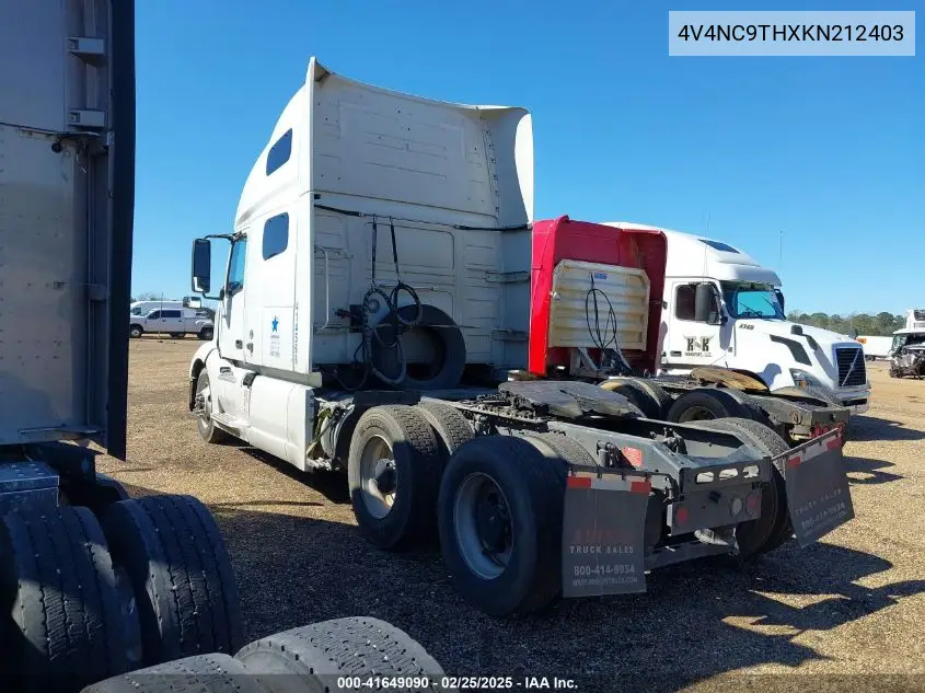 2019 Volvo Vnl *Dot* VIN: 4V4NC9THXKN212403 Lot: 41649090