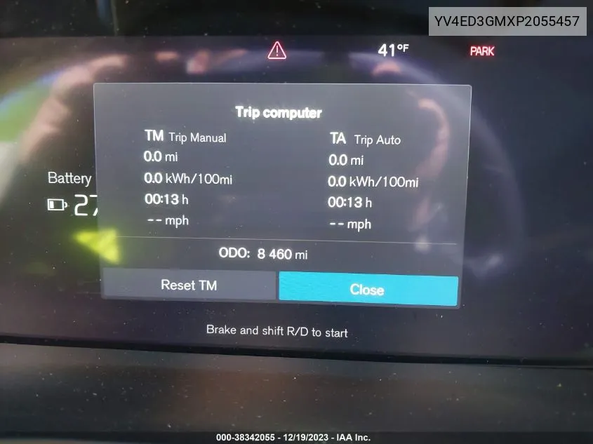 2023 Volvo C40 Recharge Pure Electric Twin Ultimate VIN: YV4ED3GMXP2055457 Lot: 38342055