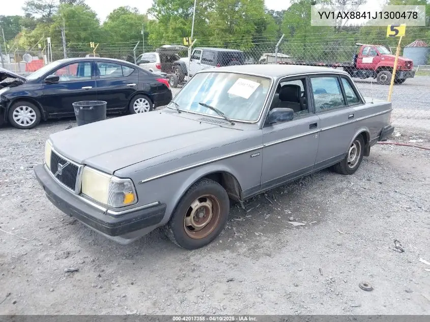 1988 Volvo 244 Dl/Gl VIN: YV1AX8841J1300478 Lot: 42017358