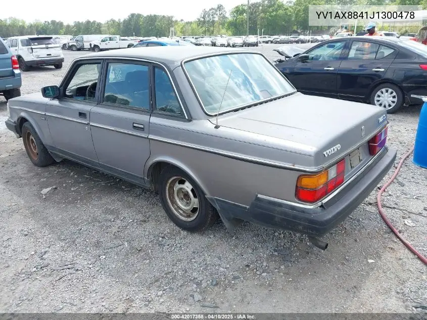 1988 Volvo 244 Dl/Gl VIN: YV1AX8841J1300478 Lot: 42017358