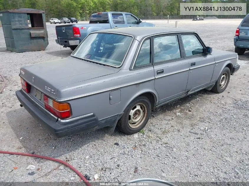 1988 Volvo 244 Dl/Gl VIN: YV1AX8841J1300478 Lot: 42017358