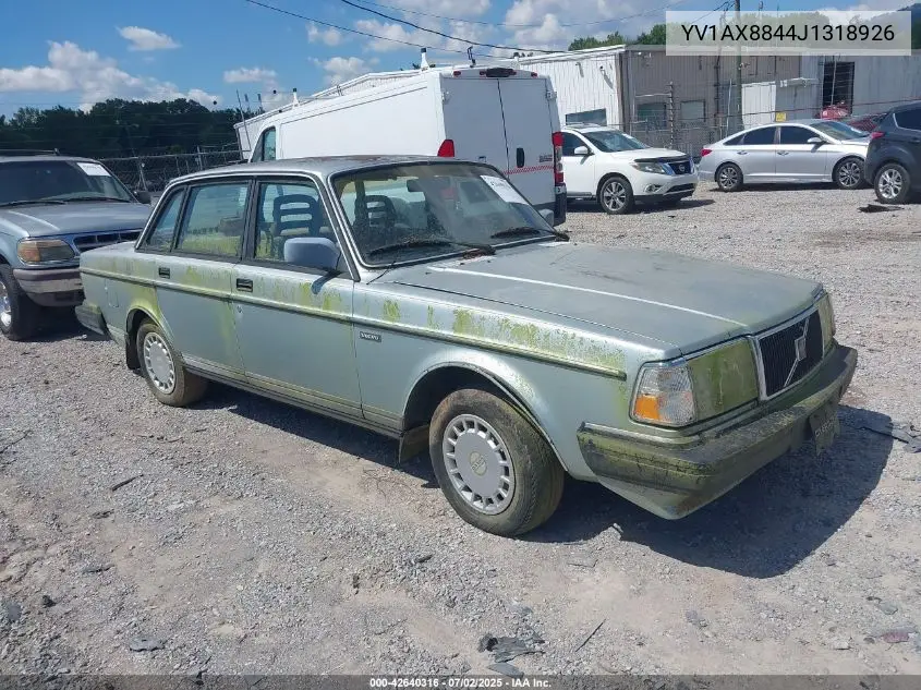 1988 Volvo 244 Dl/Gl VIN: YV1AX8844J1318926 Lot: 42640316