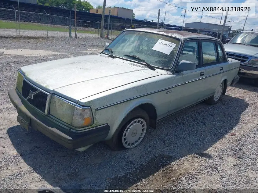 1988 Volvo 244 Dl/Gl VIN: YV1AX8844J1318926 Lot: 42640316