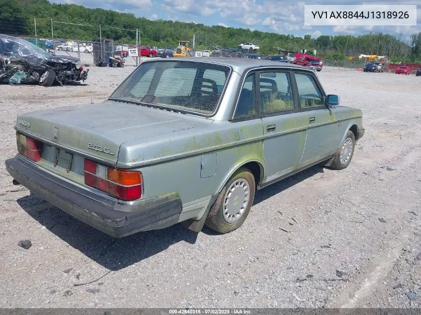 1988 Volvo 244 Dl/Gl VIN: YV1AX8844J1318926 Lot: 42640316