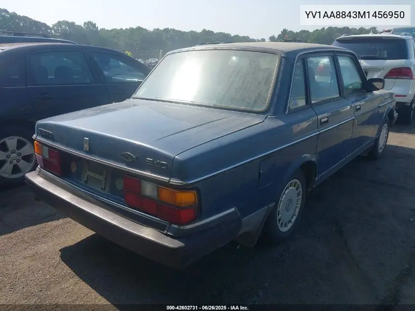 1991 Volvo 240 VIN: YV1AA8843M1456950 Lot: 42602731