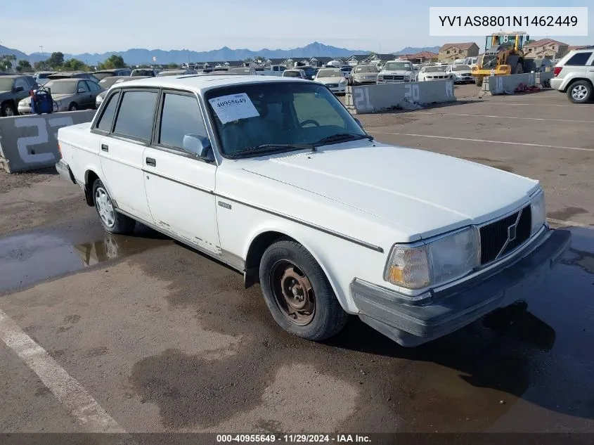 1992 Volvo 240 Gl VIN: YV1AS8801N1462449 Lot: 40955649