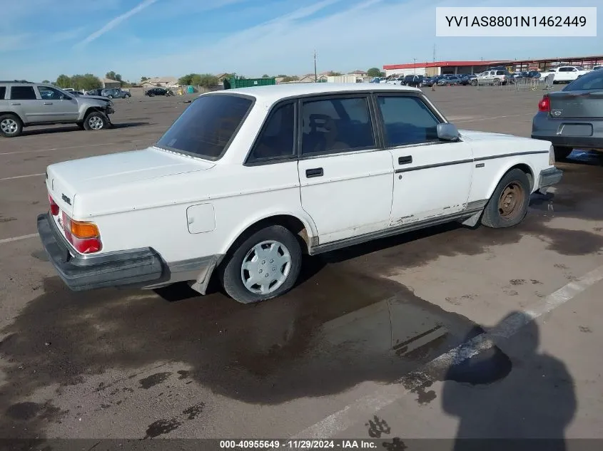 1992 Volvo 240 Gl VIN: YV1AS8801N1462449 Lot: 40955649