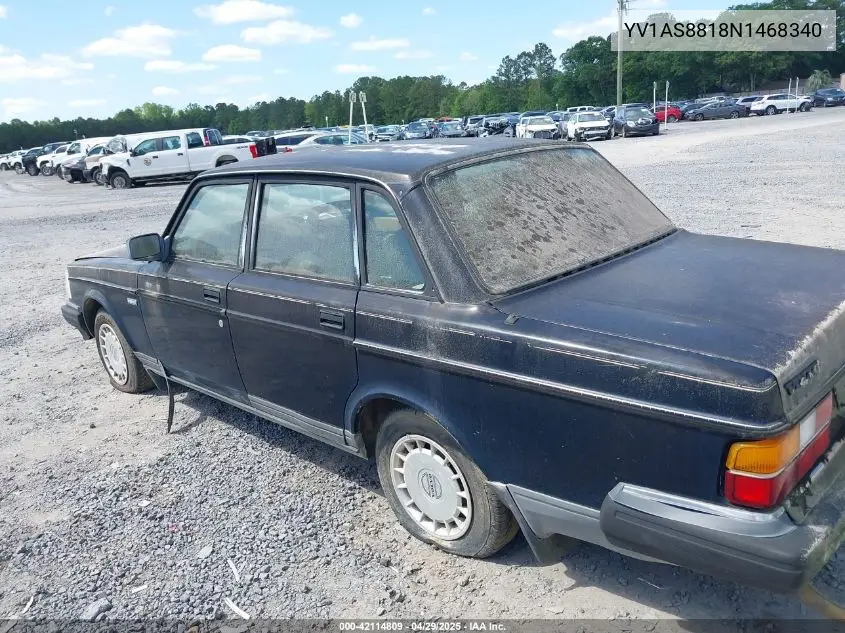 1992 Volvo 240 Gl VIN: YV1AS8818N1468340 Lot: 42114809