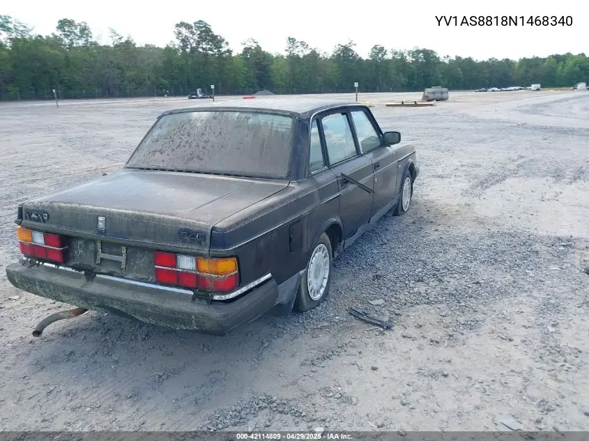 1992 Volvo 240 Gl VIN: YV1AS8818N1468340 Lot: 42114809