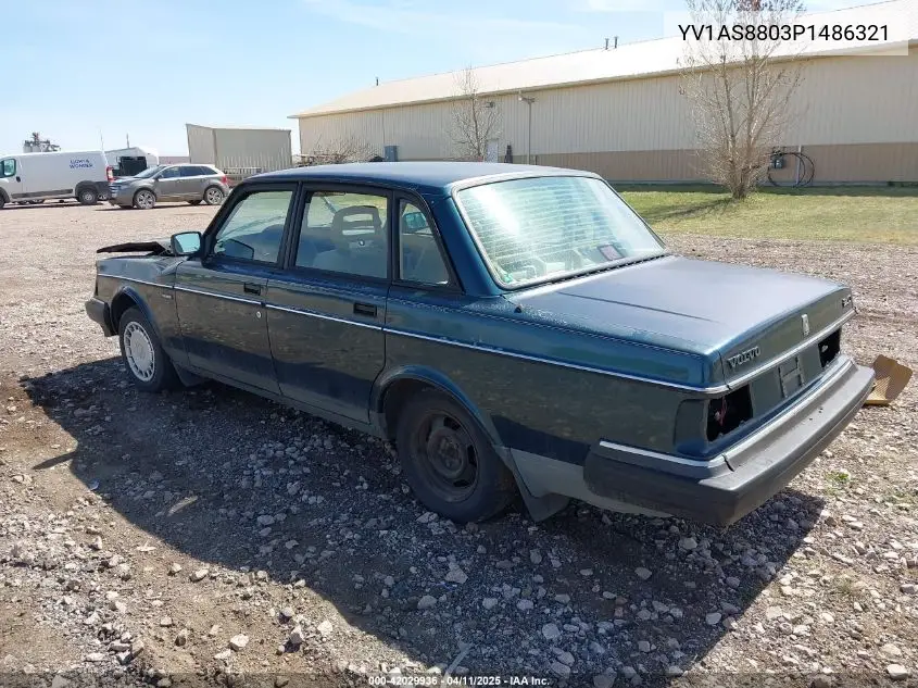 1993 Volvo 240 VIN: YV1AS8803P1486321 Lot: 42029936