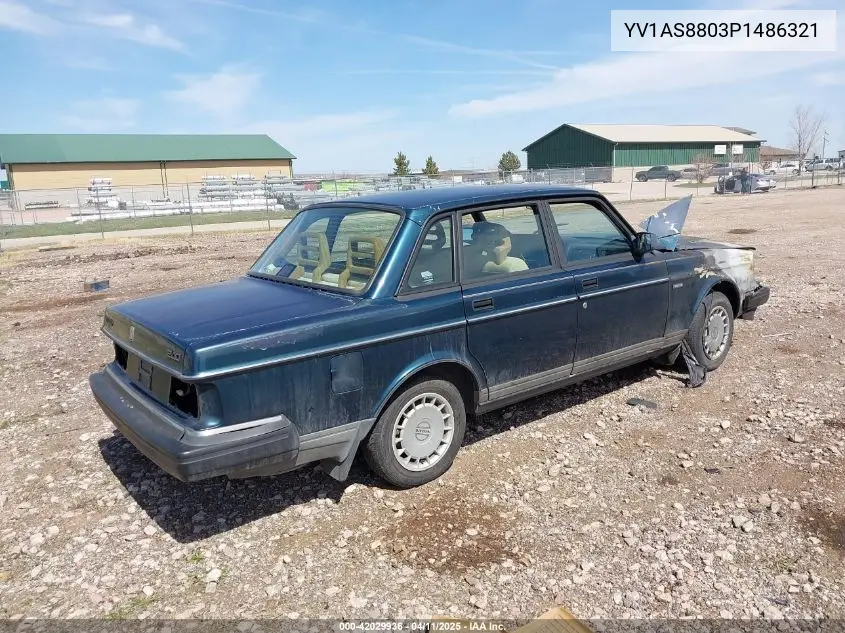 1993 Volvo 240 VIN: YV1AS8803P1486321 Lot: 42029936