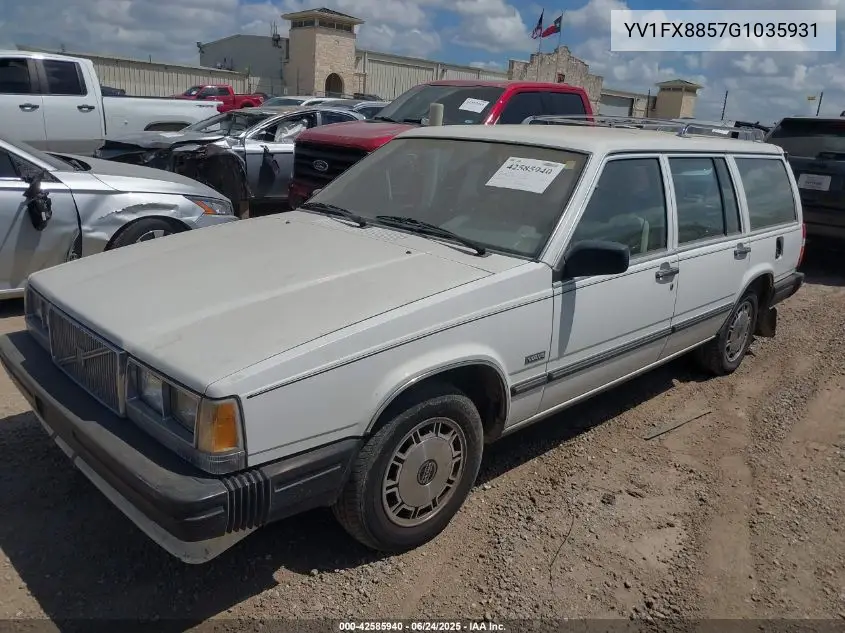 1986 Volvo 740 Gle VIN: YV1FX8857G1035931 Lot: 42585940