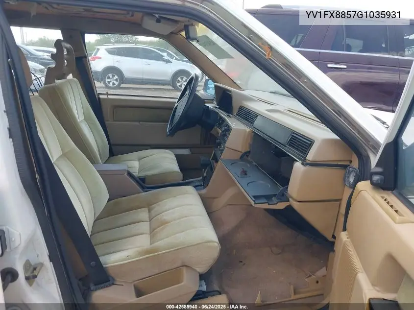 1986 Volvo 740 Gle VIN: YV1FX8857G1035931 Lot: 42585940