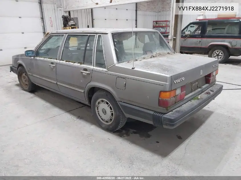 1988 Volvo 740 Gle VIN: YV1FX884XJ2271918 Lot: 42598220
