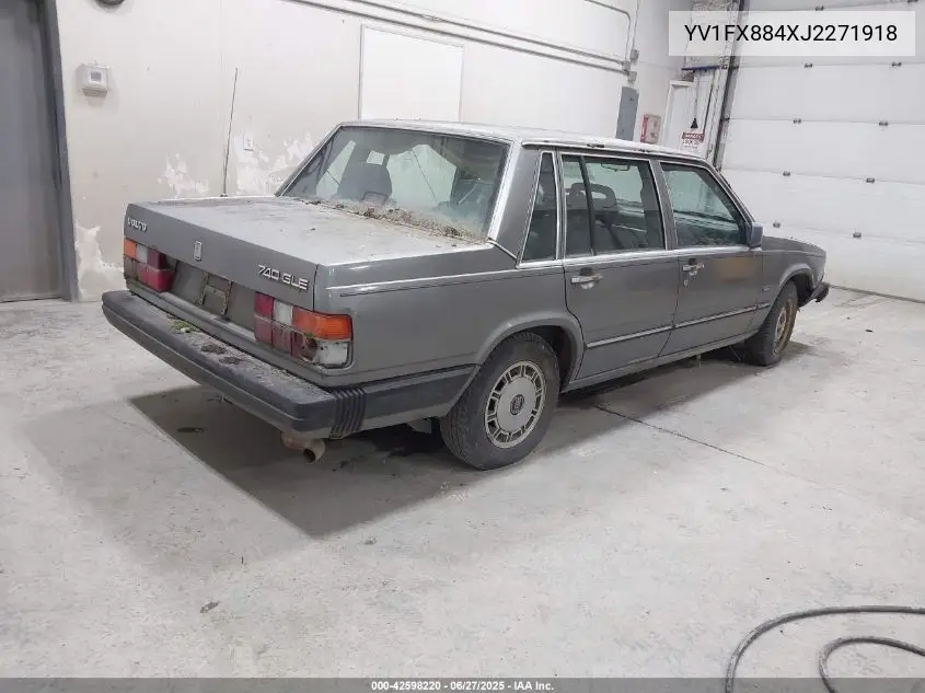 1988 Volvo 740 Gle VIN: YV1FX884XJ2271918 Lot: 42598220