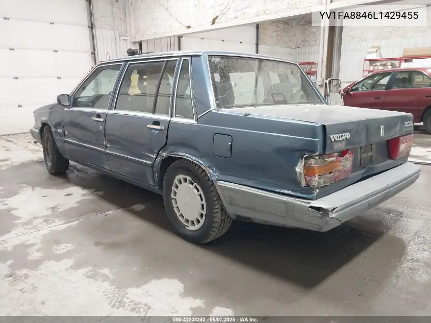 1990 Volvo 740 Gl VIN: YV1FA8846L1429455 Lot: 42208242