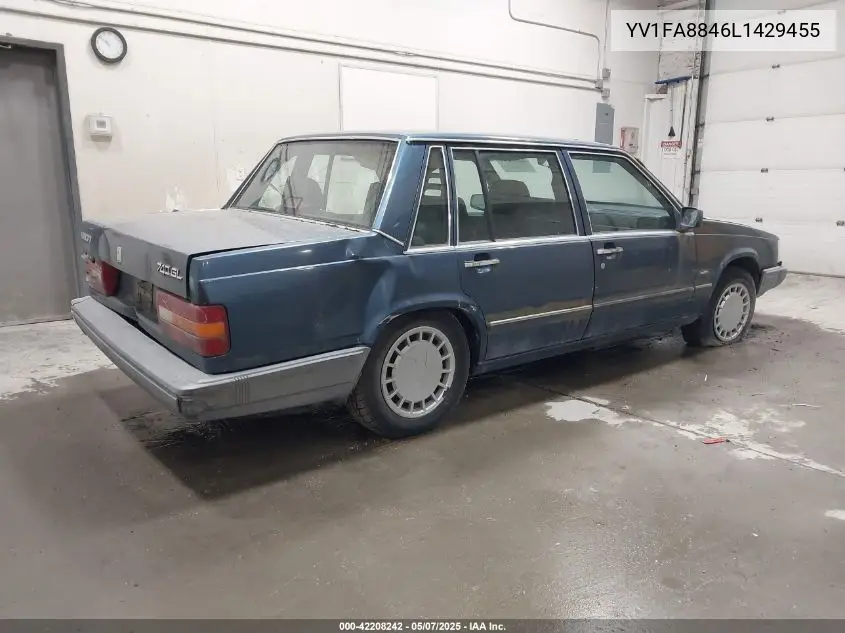 1990 Volvo 740 Gl VIN: YV1FA8846L1429455 Lot: 42208242