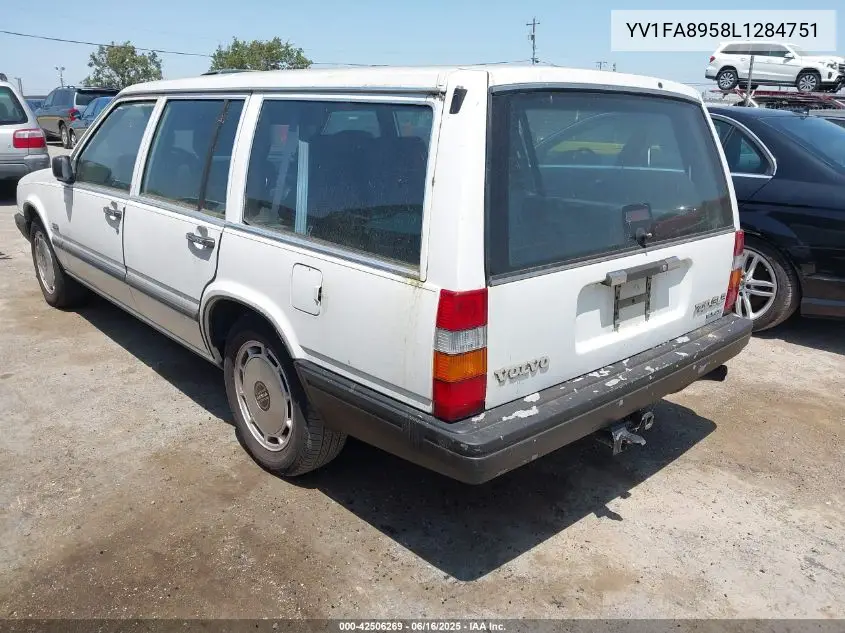 1990 Volvo 740 Gle VIN: YV1FA8958L1284751 Lot: 42506269