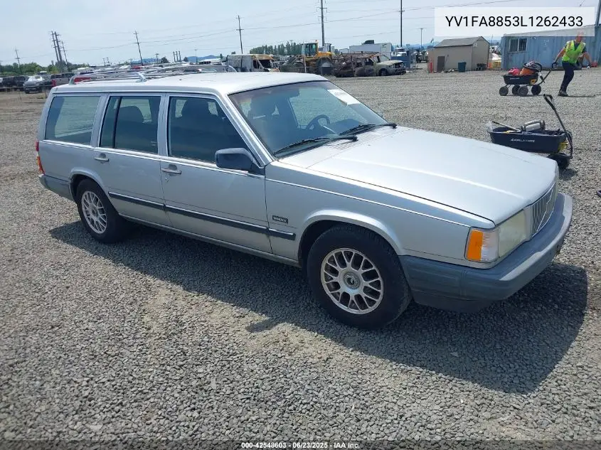 1990 Volvo 740 Gl VIN: YV1FA8853L1262433 Lot: 42548603