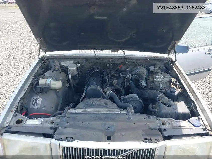 1990 Volvo 740 Gl VIN: YV1FA8853L1262433 Lot: 42548603