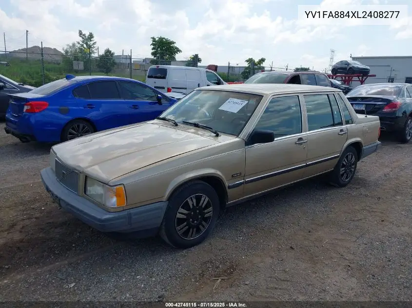 1990 Volvo 740 Gl VIN: YV1FA884XL2408277 Lot: 42745115