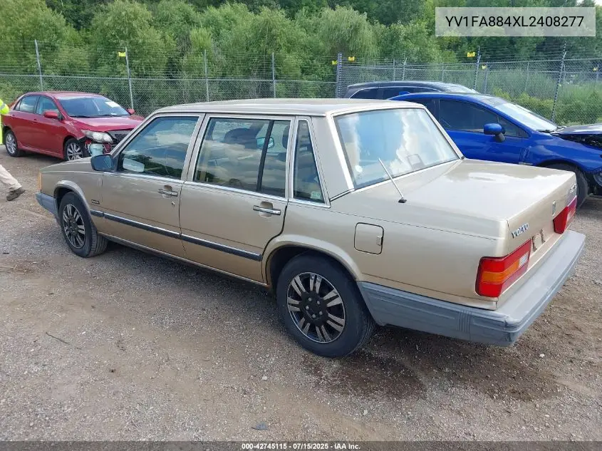 1990 Volvo 740 Gl VIN: YV1FA884XL2408277 Lot: 42745115