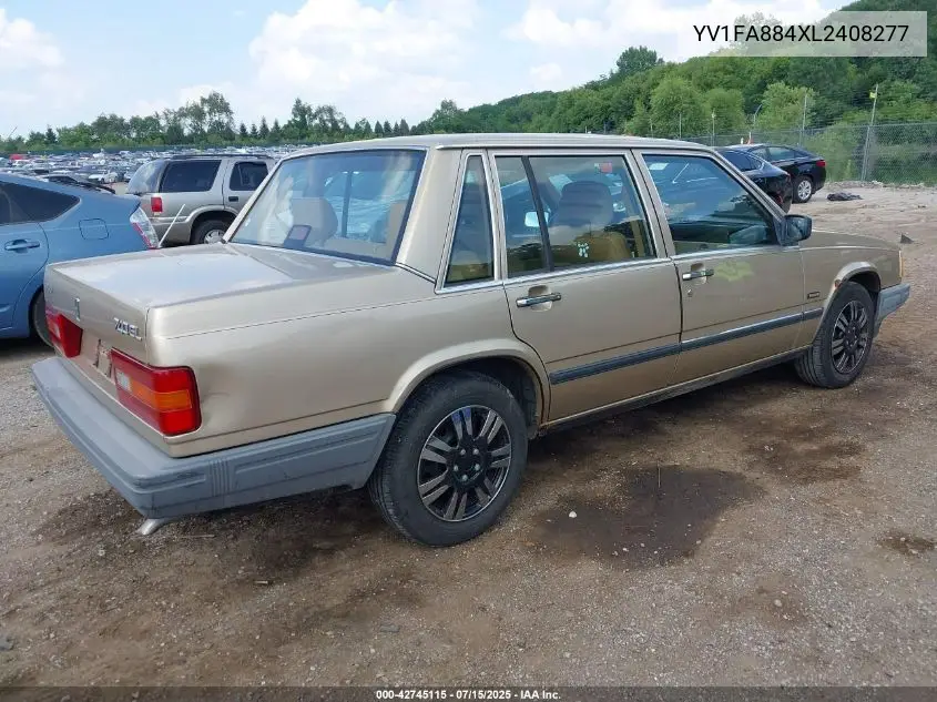 1990 Volvo 740 Gl VIN: YV1FA884XL2408277 Lot: 42745115
