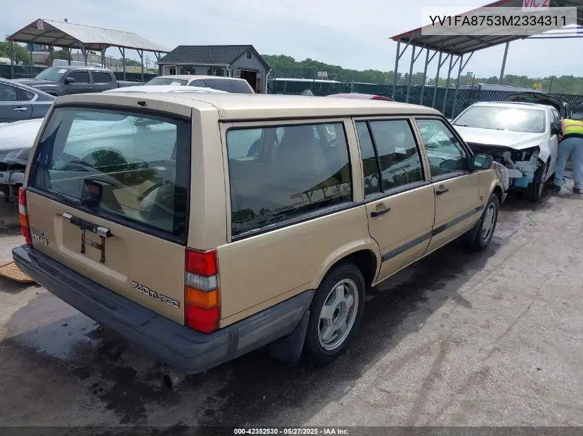 1991 Volvo 740 Se VIN: YV1FA8753M2334311 Lot: 42352530