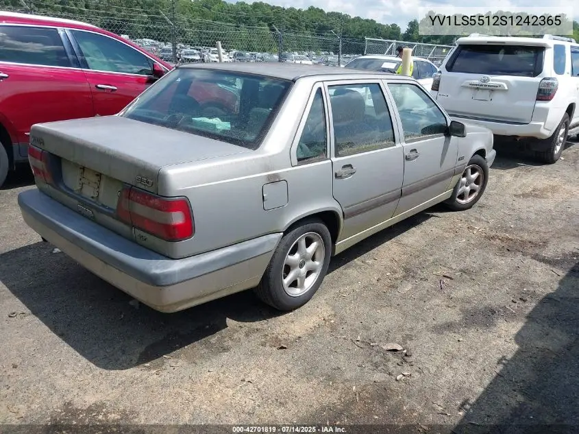1995 Volvo 850 Glt VIN: YV1LS5512S1242365 Lot: 42701819