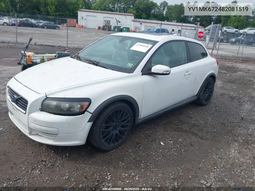 2008 Volvo C30 T5 R-Design/T5 Version 1.0/T5 Version 2.0 VIN: YV1MK672482081519 Lot: 42380668