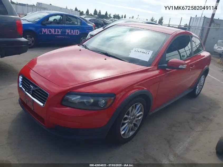 2008 Volvo C30 T5 R-Design/T5 Version 1.0/T5 Version 2.0 VIN: YV1MK672582049114 Lot: 42654023