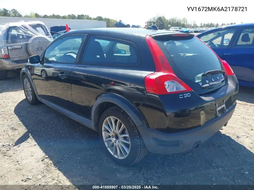 2010 Volvo C30 T5/T5 R-Design VIN: YV1672MK6A2178721 Lot: 41855907