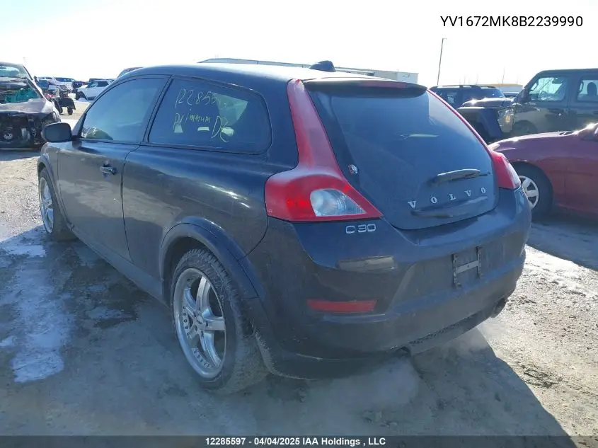 2011 Volvo C30 T5 VIN: YV1672MK8B2239990 Lot: 12285597