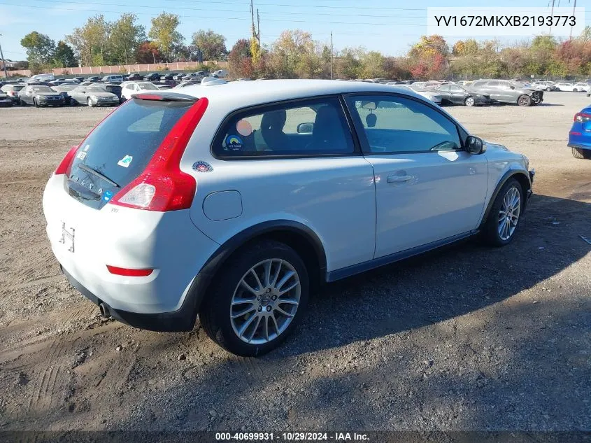 2011 Volvo C30 T5/T5 R-Design VIN: YV1672MKXB2193773 Lot: 40699931