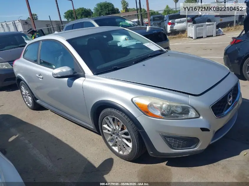 2011 Volvo C30 T5/T5 R-Design VIN: YV1672MK0B2210452 Lot: 42179155