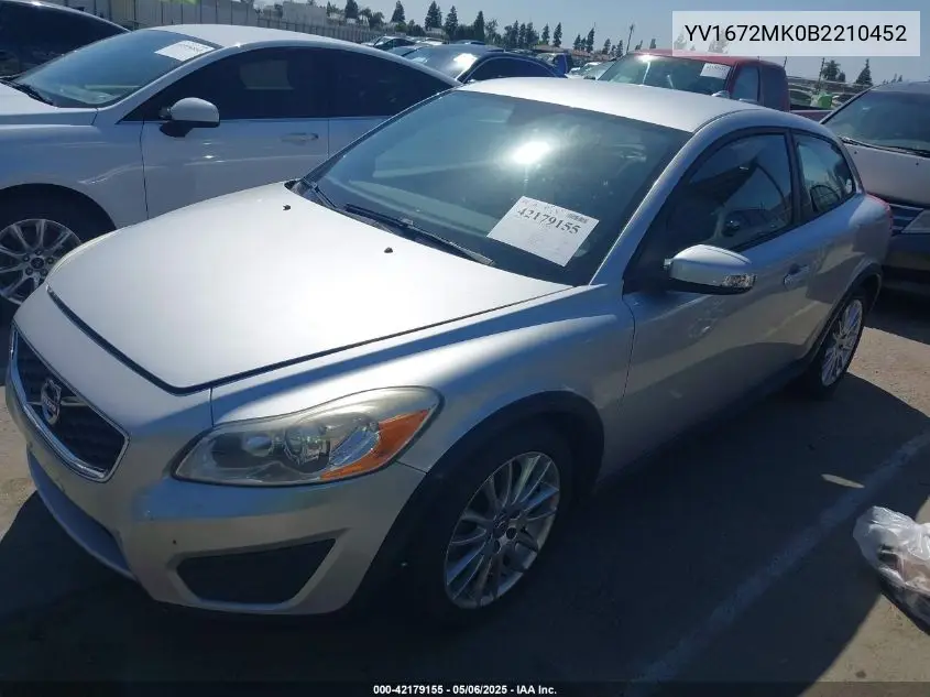 2011 Volvo C30 T5/T5 R-Design VIN: YV1672MK0B2210452 Lot: 42179155
