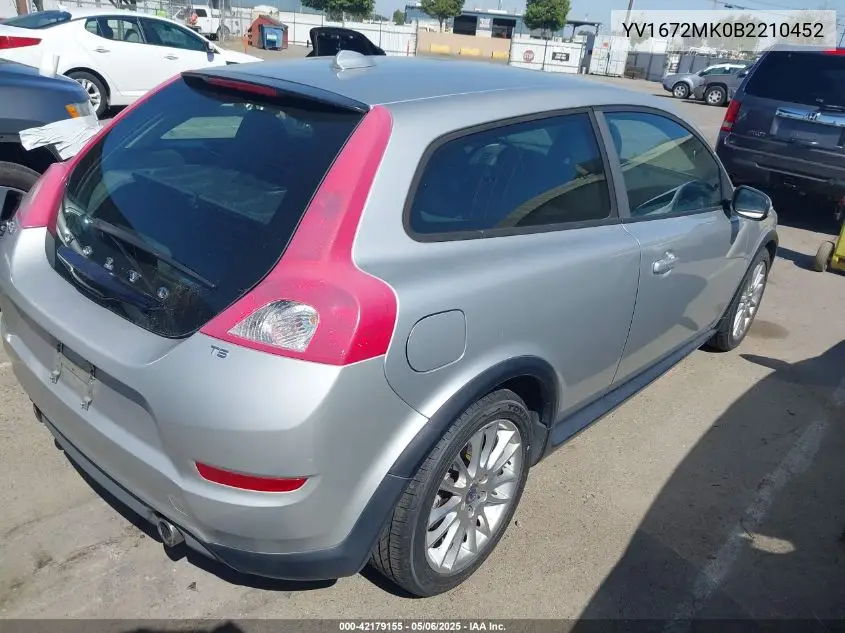 2011 Volvo C30 T5/T5 R-Design VIN: YV1672MK0B2210452 Lot: 42179155