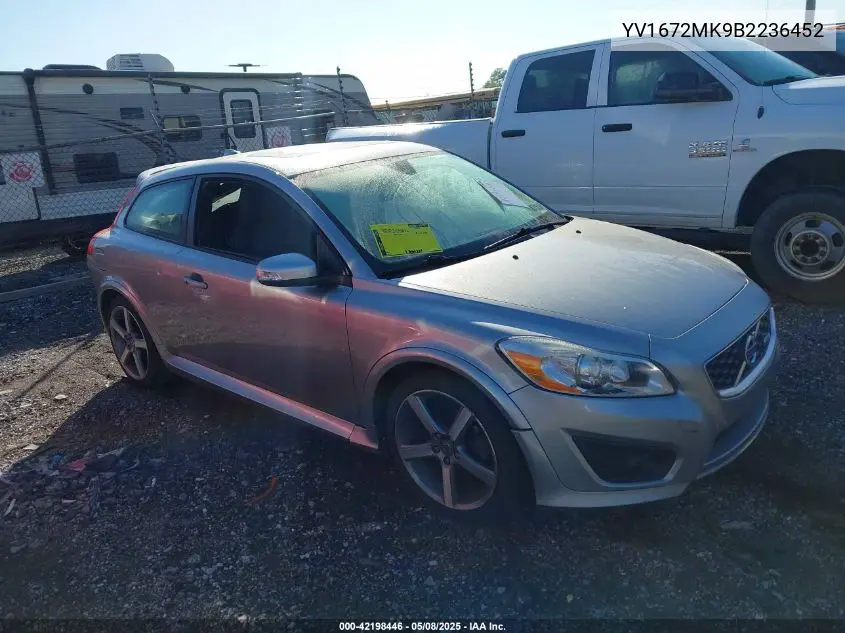 2011 Volvo C30 T5 VIN: YV1672MK9B2236452 Lot: 42198446