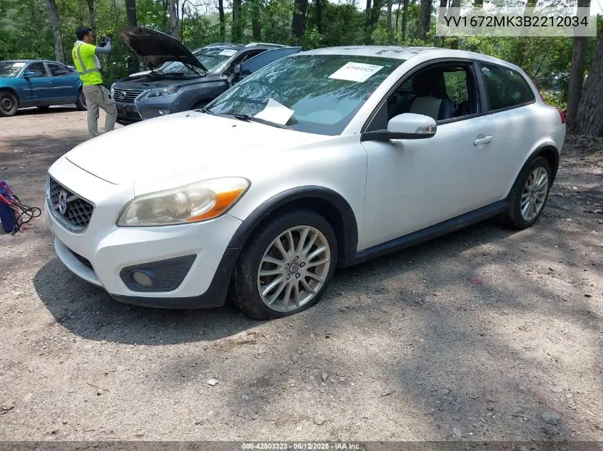 2011 Volvo C30 VIN: YV1672MK3B2212034 Lot: 42503323