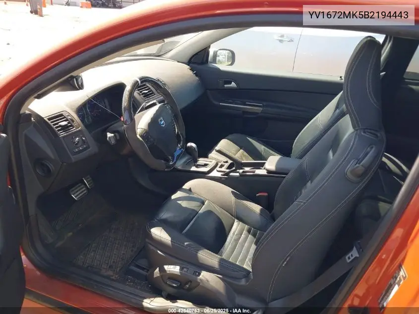 2011 Volvo C30 T5/T5 R-Design VIN: YV1672MK5B2194443 Lot: 42540753