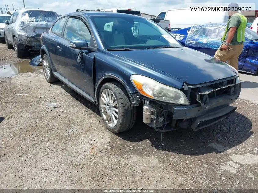 2011 Volvo C30 T5/T5 R-Design VIN: YV1672MK3B2209070 Lot: 42601212