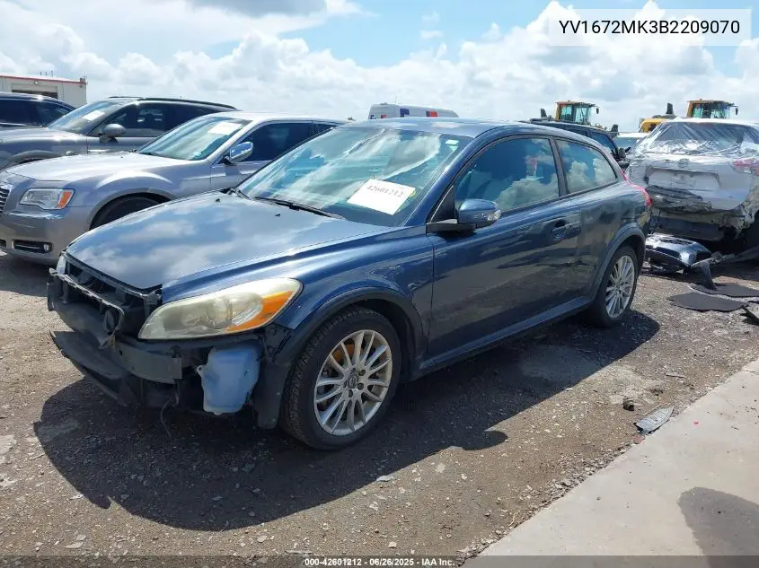 2011 Volvo C30 T5/T5 R-Design VIN: YV1672MK3B2209070 Lot: 42601212