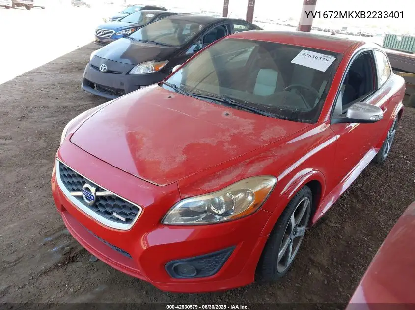 2011 Volvo C30 T5 R-Design VIN: YV1672MKXB2233401 Lot: 42630579